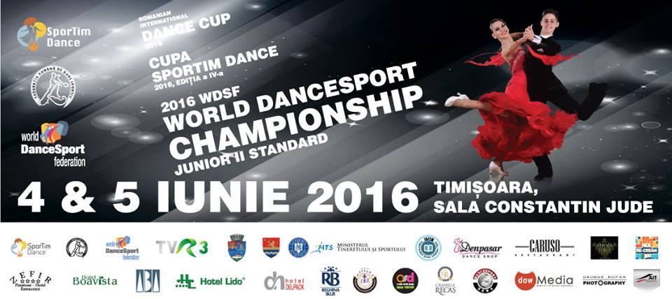 CAMPIONATUL MONDIAL DE DANS SPORTIV, WDSF WORLD DANCESPORT CHAMPIONSHIP JUNIOR II STANDARD, 4-5 iunie 2016, Timisoara, Romania